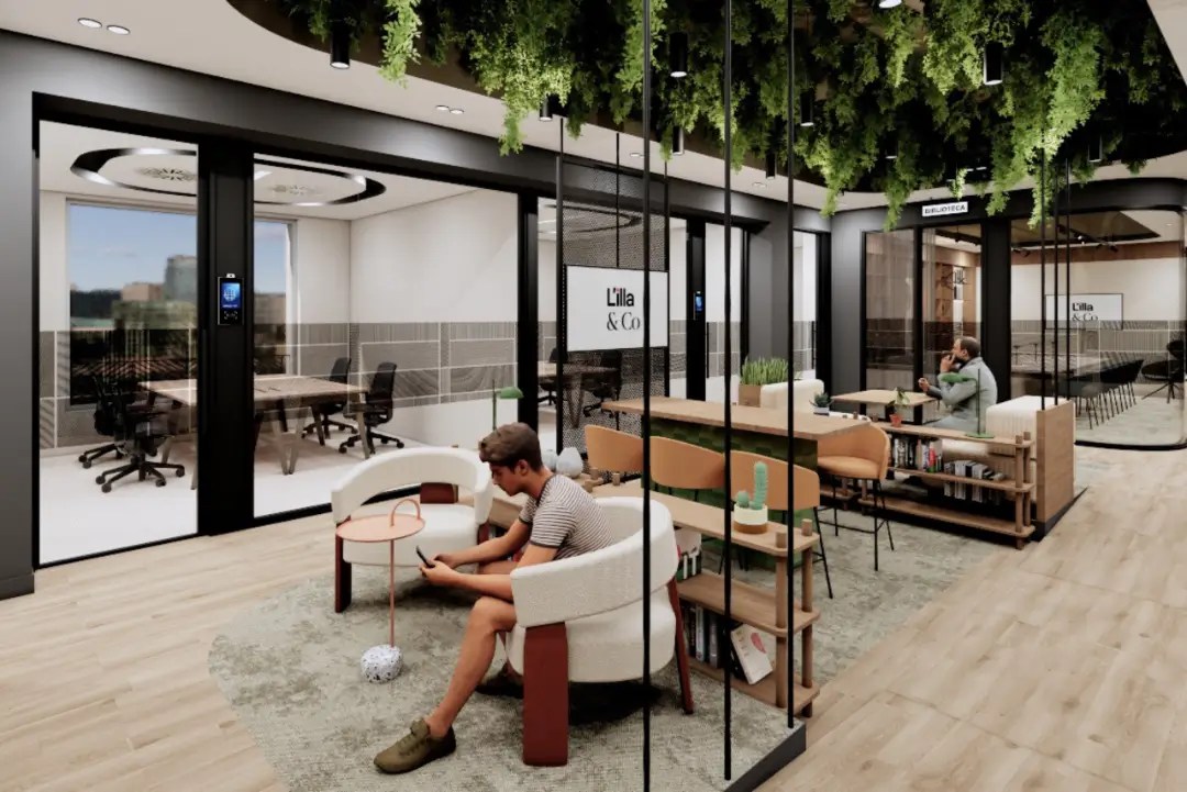 Vista del nuevo espacio de coworking de 3.100 m² en L'Illa Coworking Barcelona diseñado para equipos y empresas